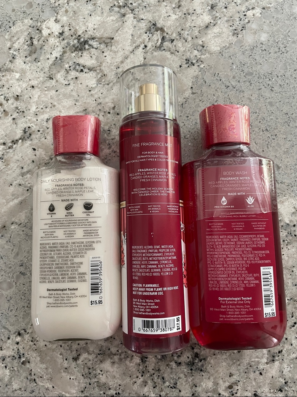 Bath & Body Works Winter Candy Apple Trio - Picture 2 of 2
